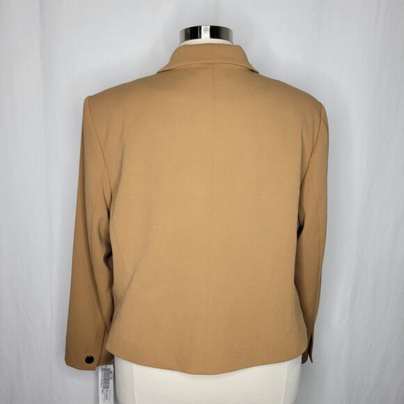 Calvin Klein Cropped Long-Sleeve Blazer Luggage NWT Plus Size 22W - Picture 7 of 9